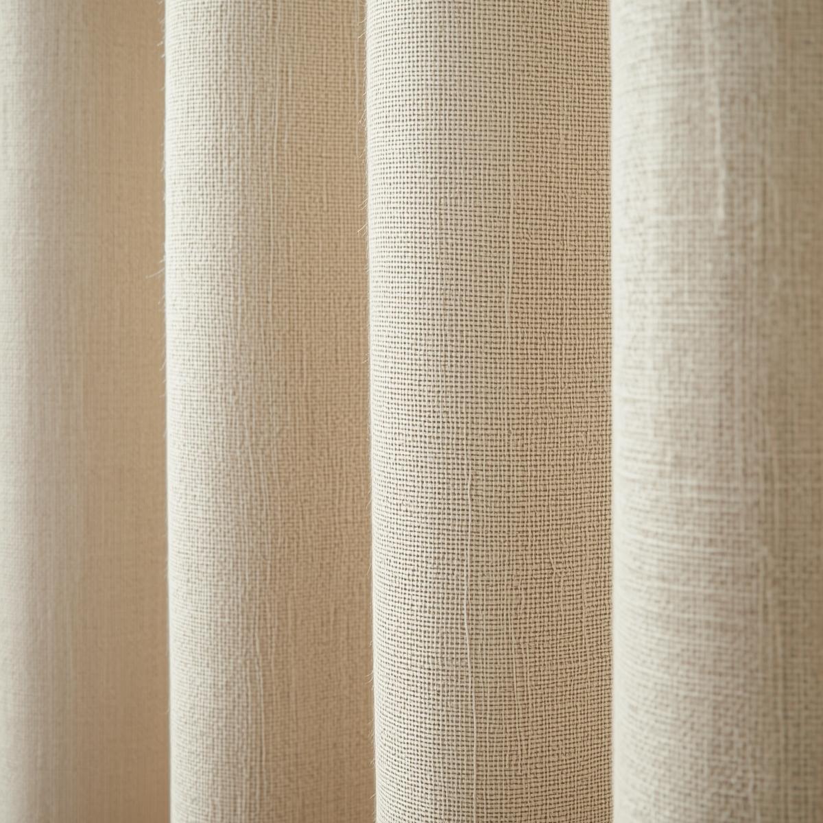 Organic linen curtains detail